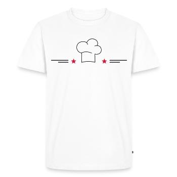 Toque de chef avec étoiles - T-shirt Premium bio Homme - blanc - Devant - Nico (187cm)