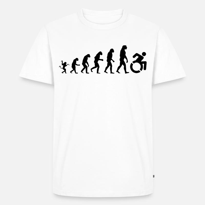 Evolution des Rollstuhls * - Männer Premium Bio T-Shirt - Weiß