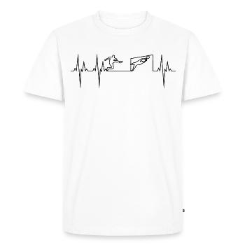 Football électrocardiogramme ECG - T-shirt Premium bio Homme - blanc - Devant - Nico (187cm)