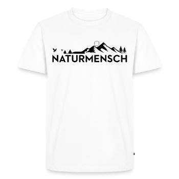Nature Man Mountains Forest Hiking - Men's Premium Organic T-Shirt - white - Front - Nico (187cm)