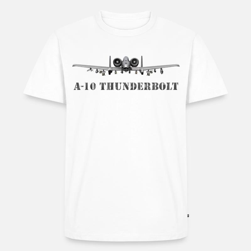 A-10 Thunderbolt Kampfflugzeug Design - Männer Premium Bio T-Shirt - Weiß