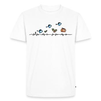 On récolte ce qu’on sème - Garden Doodle Pumpkins - T-shirt Premium bio Homme - blanc - Devant - Nico (187cm)