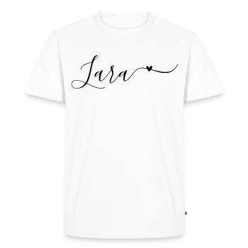 Lara Name First Name Decorative - Men's Premium Organic T-Shirt - white - Front - Nico (187cm)