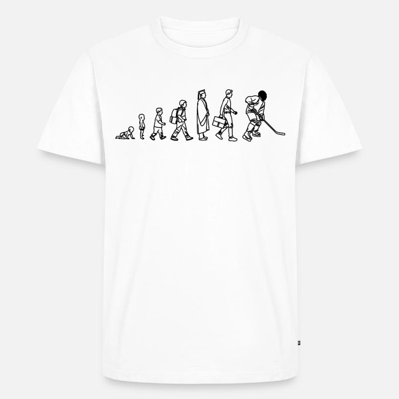 Evolution Eishockeyspieler - Männer Premium Bio T-Shirt - Weiß