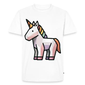 Licorne géométrique – Art animalier fantastique Low Poly - T-shirt Premium bio Homme - blanc - Devant - Nico (187cm)