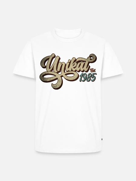 Unikat Est. 1985 - Männer Premium Bio T-Shirt - Weiß