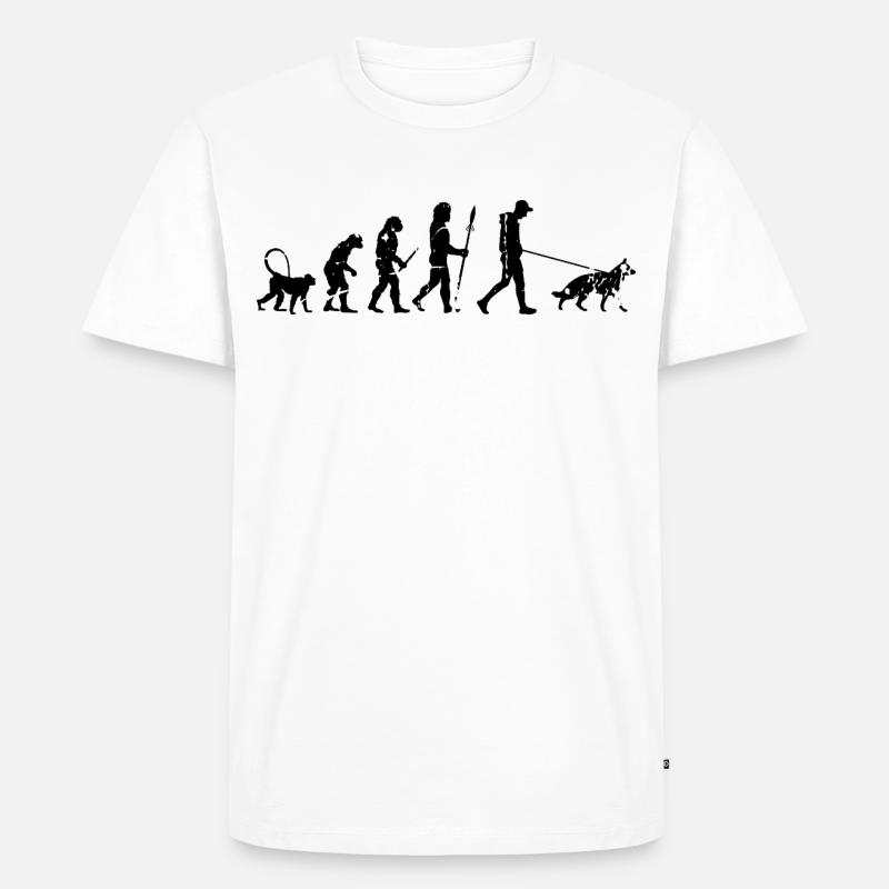 German Shepherd Evolution - Men's Premium Organic T-Shirt - white