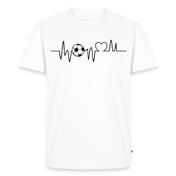 Football Heartbeat Football Football Football - T-shirt Premium bio Homme - blanc - Devant - Nico (187cm)