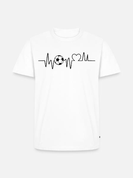 Fußball Herzschlag Fussball Fußballer - Männer Premium Bio T-Shirt - Weiß