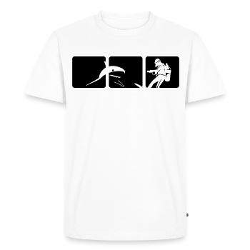 Plongée avec les requins - T-shirt Premium bio Homme - blanc - Devant - Nico (187cm)