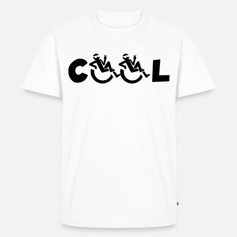 Cooler Rollstuhlfahrer, Cooler Rollstuhlfahrer * - Männer Premium Bio T-Shirt - Weiß