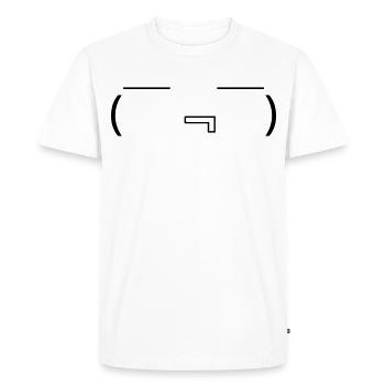 Hungry Emote ( ̄『 ̄) Drooling Kaomoji - Men's Premium Organic T-Shirt - white - Front - Nico (187cm)
