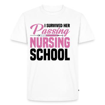 I Survived Her Passing Nursing School 15 - Men's Premium Organic T-Shirt - white - Front - Nico (187cm)