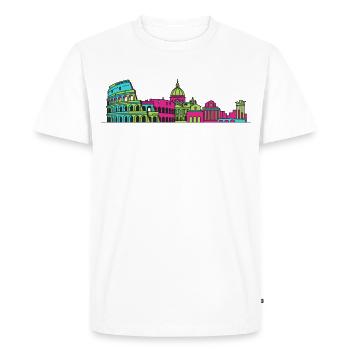 Colossée de la Skyline de Rome City Art moderne en ligne - T-shirt Premium bio Homme - blanc - Devant - Nico (187cm)