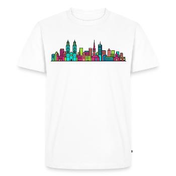 Zurich City Skyline Grossmunster Modern Art - Men's Premium Organic T-Shirt - white - Front - Nico (187cm)