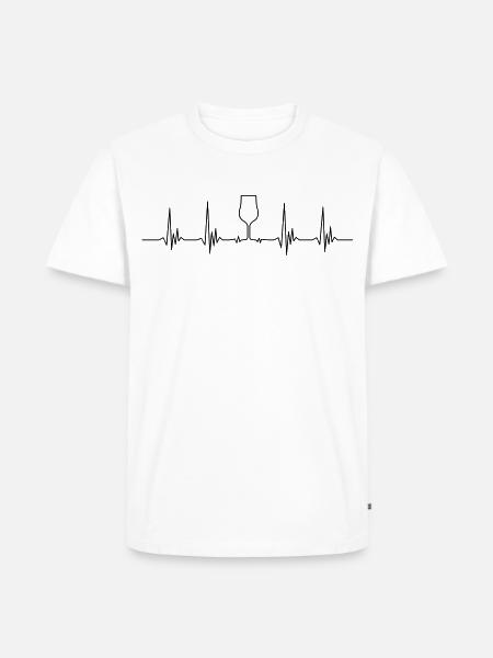 Heartbeat Nosing - Männer Premium Bio T-Shirt - Weiß