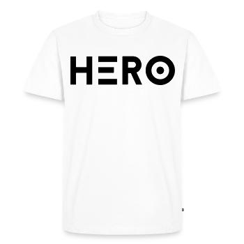 Hero - Held - Men's Premium Organic T-Shirt - white - Front - Nico (187cm)