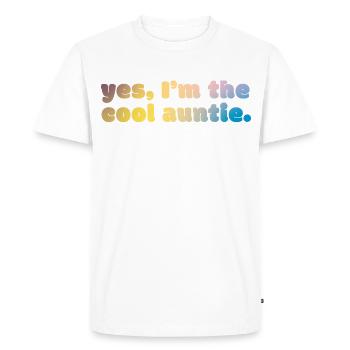 Cool Auntie Statement - Men's Premium Organic T-Shirt - white - Front - Nico (187cm)