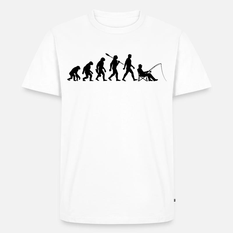 Evolution - Pêche, Cadeau de pêcheur - T-shirt Premium bio Homme - blanc