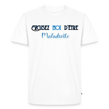 Excusez moi d etre maladroite - T-shirt Premium bio Homme - blanc - Devant - Nico (187cm)