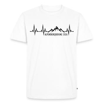 Traversée des Alpes 2026 - Heartbeat Mountains Hiking - T-shirt Premium bio Homme - blanc - Devant - Nico (187cm)