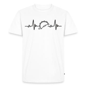 Tambourin Rythme Percussion Instrument Musique Cœu - T-shirt Premium bio Homme - blanc - Devant - Nico (187cm)