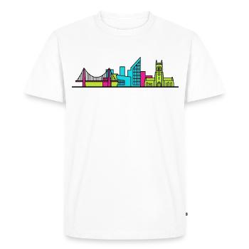 Hull City Skyline The Deep Aquarium Line Art - Men's Premium Organic T-Shirt - white - Front - Nico (187cm)
