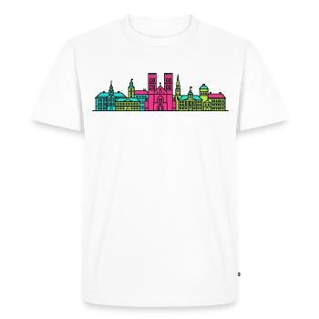 Cathédrale Skyline de la ville de Lund Art moderne en ligne - T-shirt Premium bio Homme - blanc - Devant - Nico (187cm)