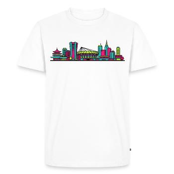 Industrie de la Skyline de la ville de Kawasak Art moderne - T-shirt Premium bio Homme - blanc - Devant - Nico (187cm)