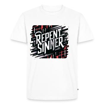 Repentez-vous, pécheur 18 - T-shirt Premium bio Homme - blanc - Devant - Nico (187cm)