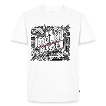 In English Please! 16 - Men's Premium Organic T-Shirt - white - Front - Nico (187cm)