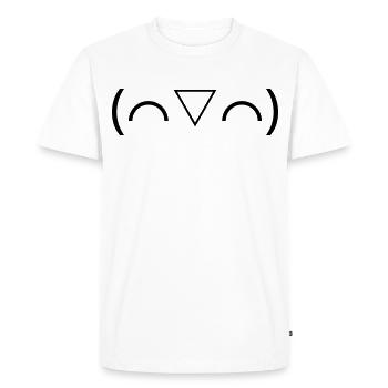 Émotique (⌒▽⌒) riante Kaomoji joyeuse - T-shirt Premium bio Homme - blanc - Devant - Nico (187cm)
