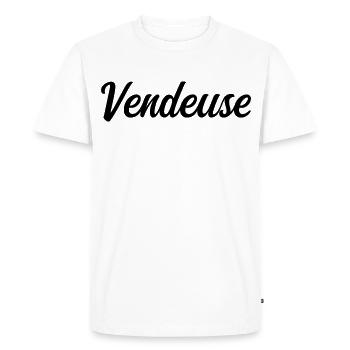 Best Saleswoman Retail Store Pro - Men's Premium Organic T-Shirt - white - Front - Nico (187cm)