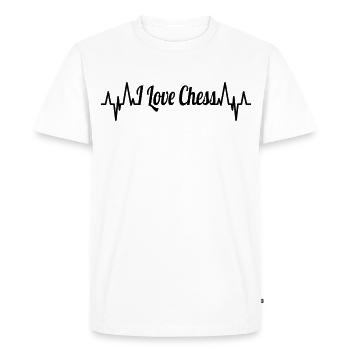 Chess Player Love - Men's Premium Organic T-Shirt - white - Front - Nico (187cm)