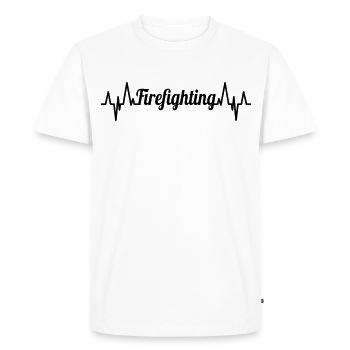Fire Brigade ECG Heart Line - Men's Premium Organic T-Shirt - white - Front - Nico (187cm)