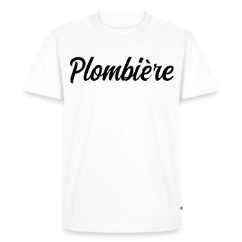 Plumber heating technician repair pipes pr - Men's Premium Organic T-Shirt - white - Front - Nico (187cm)