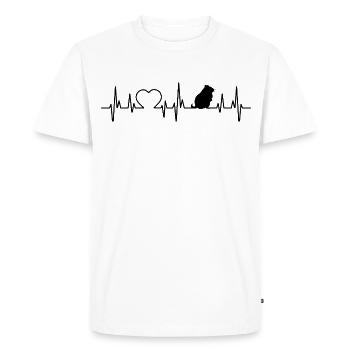 Hamster Battements de cœur - T-shirt Premium bio Homme - blanc - Devant - Nico (187cm)