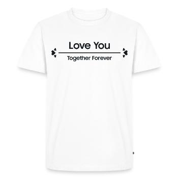 Je T'aime Ensemble Pour Toujours Amour Couple  - T-shirt Premium bio Homme - blanc - Devant - Nico (187cm)