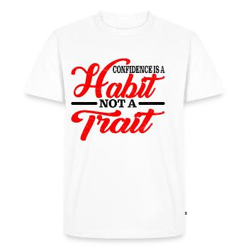La confiance est une habitude, pas un trait 2 - T-shirt Premium bio Homme - blanc - Devant - Nico (187cm)