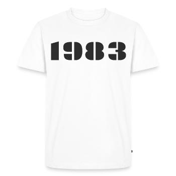 1983 - Men's Premium Organic T-Shirt - white - Front - Nico (187cm)