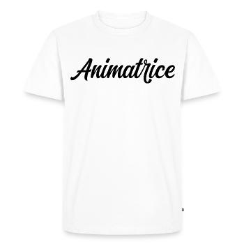 Animatrice Club Activités Loisirs Enfants Pro - T-shirt Premium bio Homme - blanc - Devant - Nico (187cm)