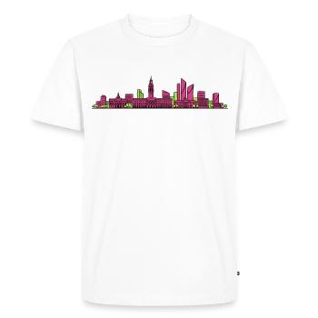 Style de clocher de la ville de Lille City Modern Line Art - T-shirt Premium bio Homme - blanc - Devant - Nico (187cm)