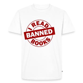 I Read Banned Books 34 - Men's Premium Organic T-Shirt - white - Front - Nico (187cm)