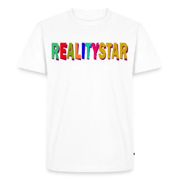 Explosion des couleurs de RealityStar - T-shirt Premium bio Homme - blanc - Devant - Nico (187cm)