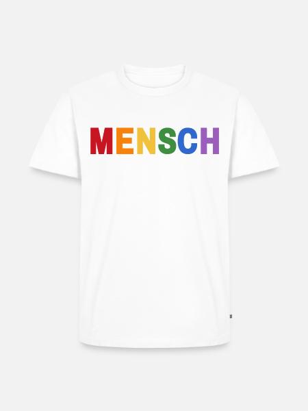 Mensch Pride Regenbogen - Männer Premium Bio T-Shirt - Weiß