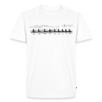 Croquis de l’équipe d’aviron - T-shirt Premium bio Homme - blanc - Devant - Nico (187cm)
