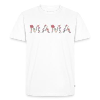 Police florale de maman Meilleure fête des mères - T-shirt Premium bio Homme - blanc - Devant - Nico (187cm)