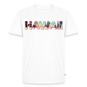 Souvenir rétro de vacances rétro sur la plage à l’île d’Hawaï - T-shirt Premium bio Homme - blanc - Devant - Nico (187cm)