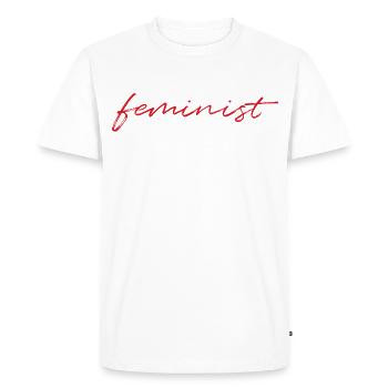 Feminist - Men's Premium Organic T-Shirt - white - Front - Nico (187cm)