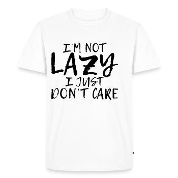 Je ne suis pas paresseux, je m’en fiche 7 - T-shirt Premium bio Homme - blanc - Devant - Nico (187cm)